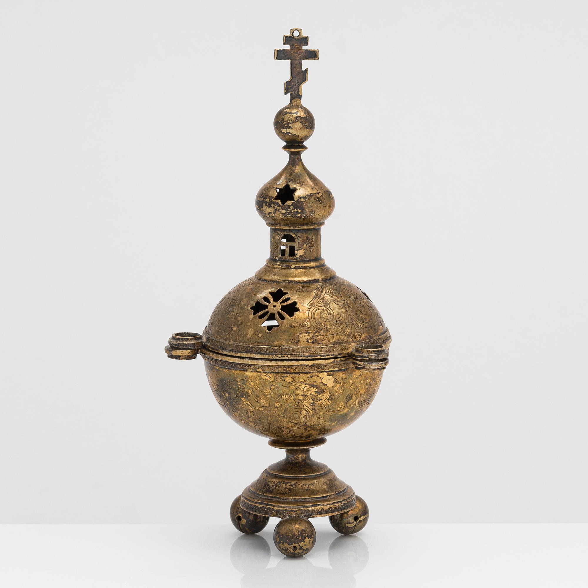 Orthodox gilt silver censer, Moscow 1899-1914.