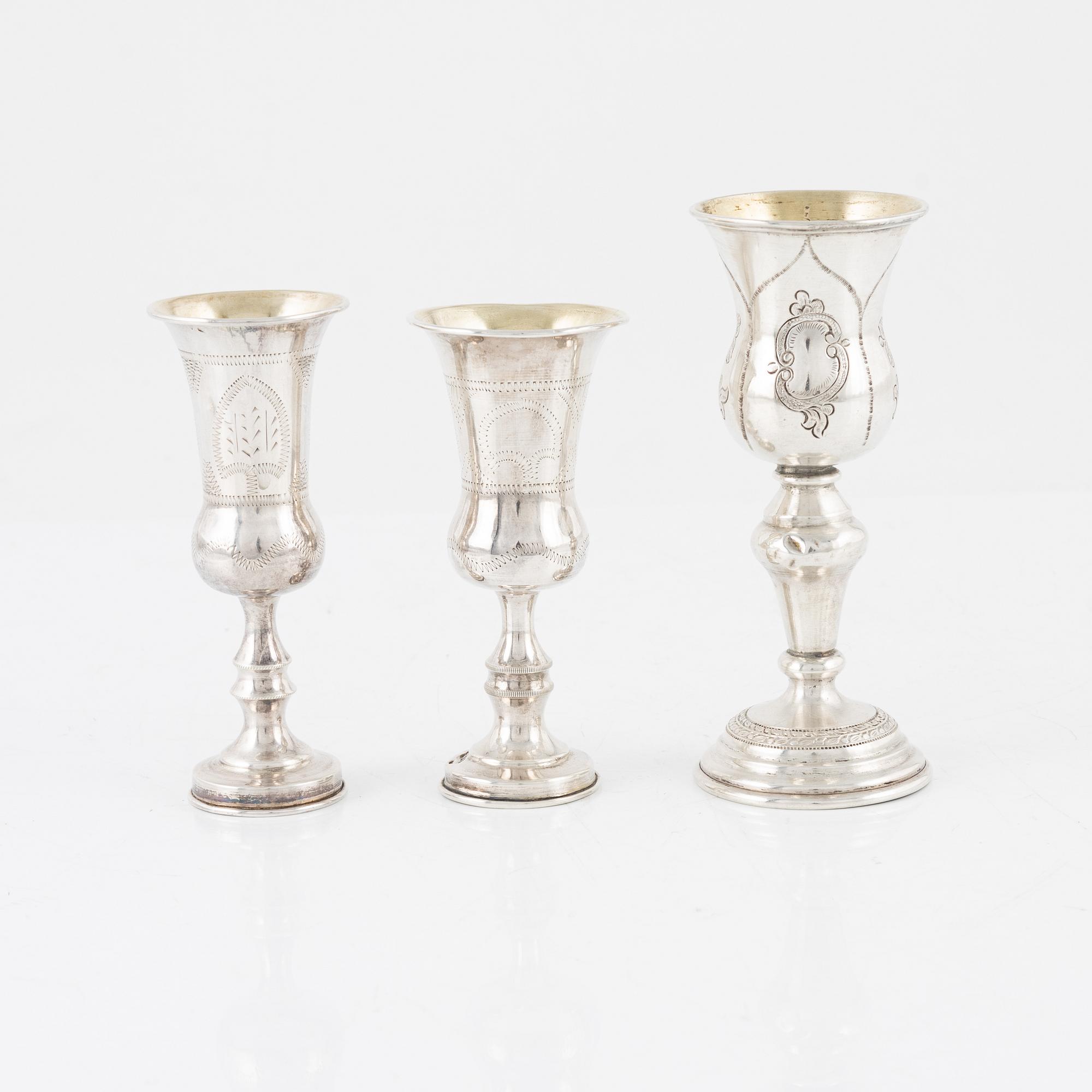 Supkalkar, 12 st, silver, Österrike och England, 1800-1900-tal.