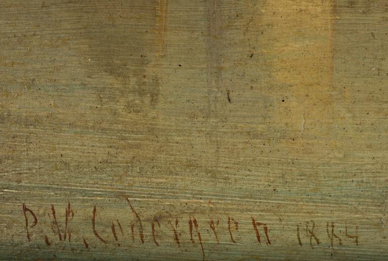 PER WILHELM CEDERGREN. Olja på pannå. Signerad P.V.Cedergren och daterad 1884.
