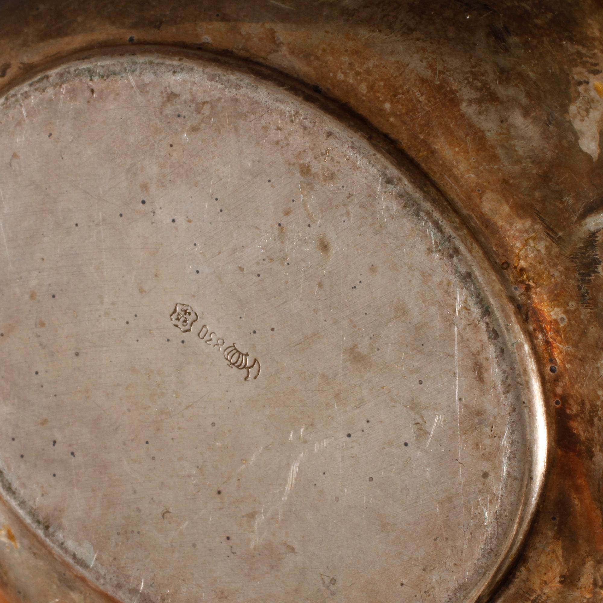 PARTI SILVER, 12 delar, bl a Danmark, 1900-talets första hälft/mitt, vikt 350 g.