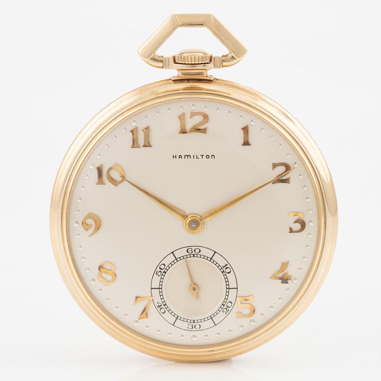 Hamilton, pocket watch, 14K gold, 45 mm.