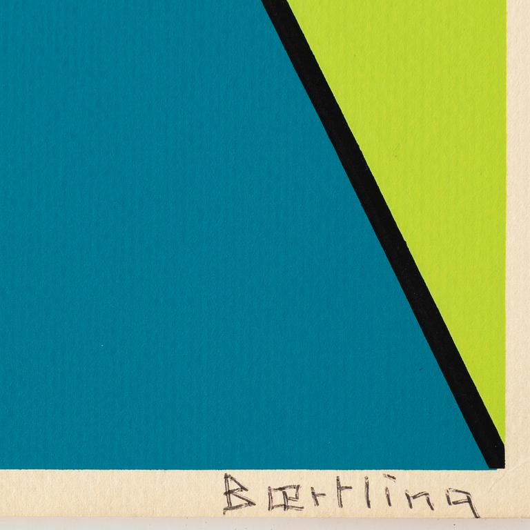 Olle Baertling, silkscreen in color, signed, pour l' auteur.