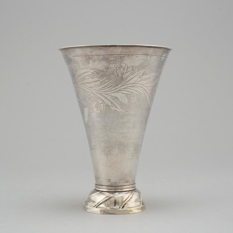 BÄGARE, silver, 1800-talets första hälft, troligen Hudiksvall.