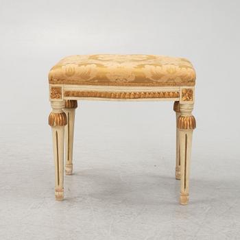 A Gustavian style stool, late 19th Century.