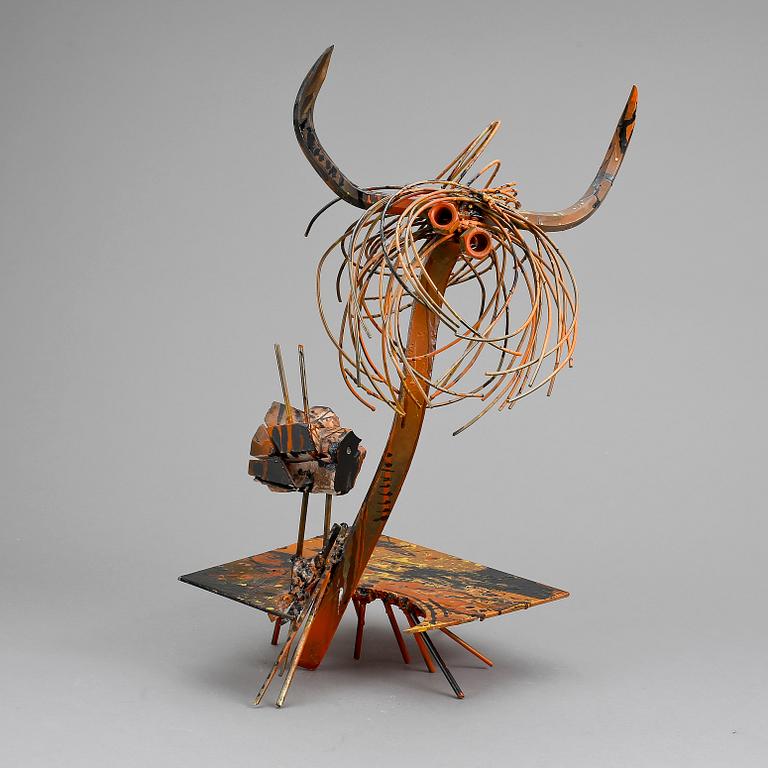 ALFREDO GARZON, skulptur, bemålad metall, signerad o daterad - 89.