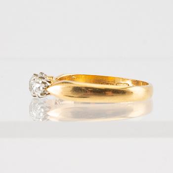 Ring 18K rött och vitt guld med gammalslipade diamanter, Olaus Andersson Landskrona 1883.