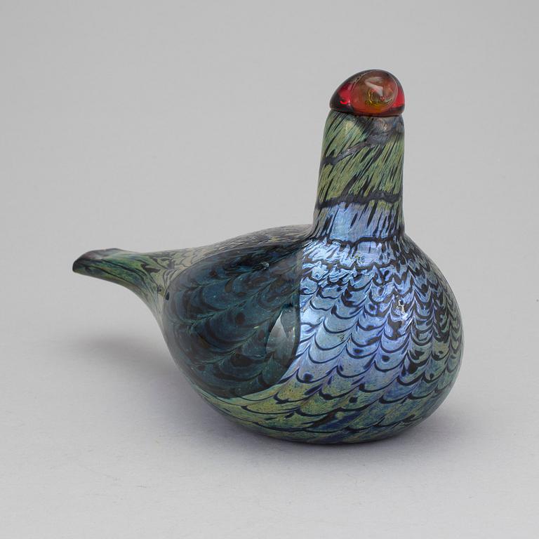 OIVA TOIKKA, skulptur, glas, "Metso", Nuutajärvi Notsjö Pro Arte, Iittala, signerad.