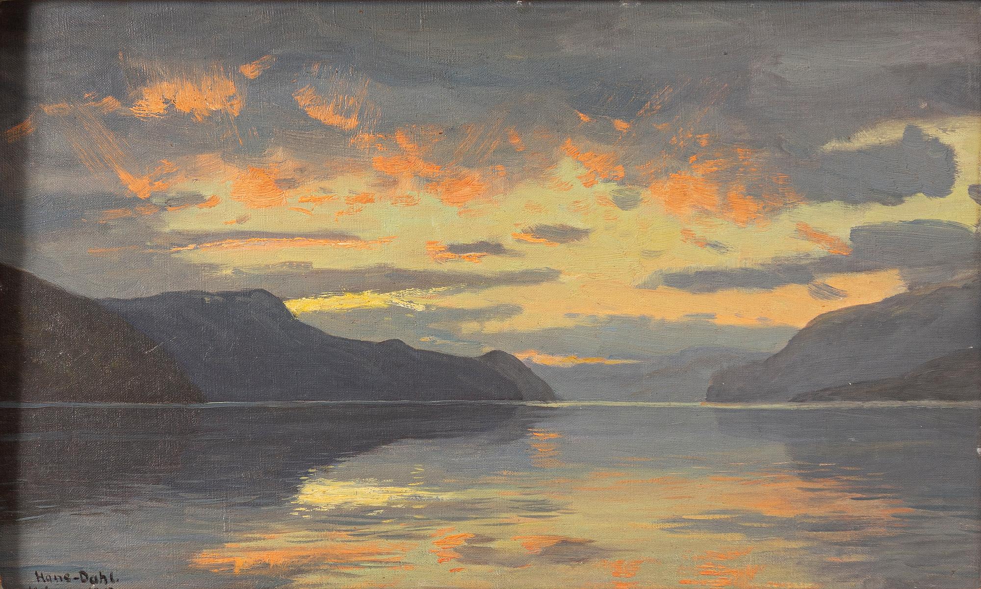 Hans Dahl, Twilight over the fjord.