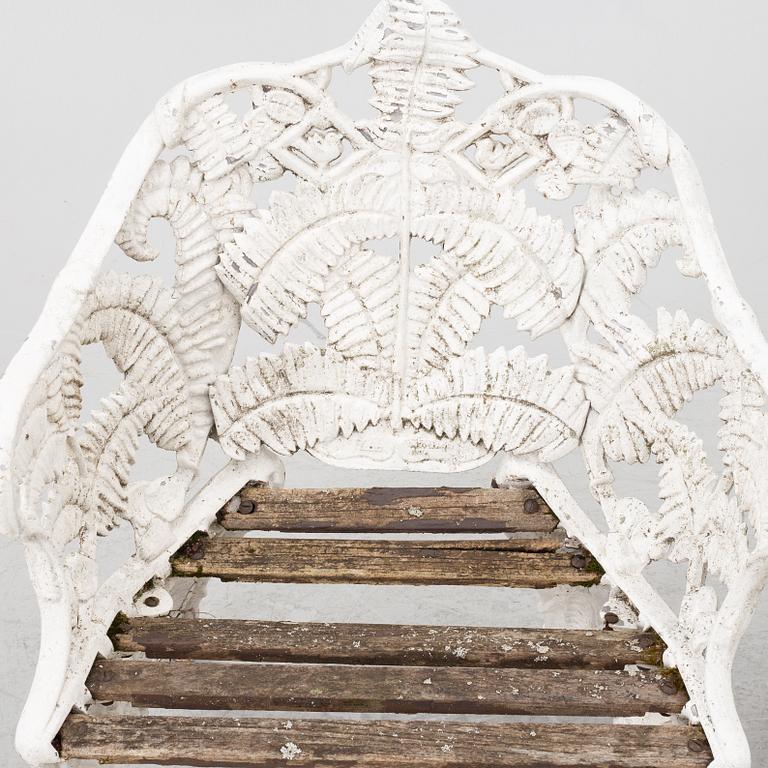 Trädgårdsfåtöljer, ett par, "Ormbunke", 1900-tal.