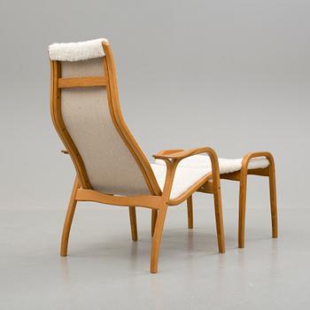 FÅTÖLJ med FOTPALL, "Lamino", Yngve Ekström, Swedese, 2003.