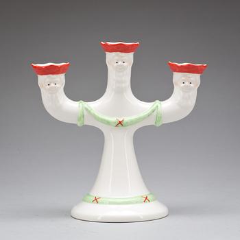 KANDELABER, flintgods, "God Jul", Rörstrand.