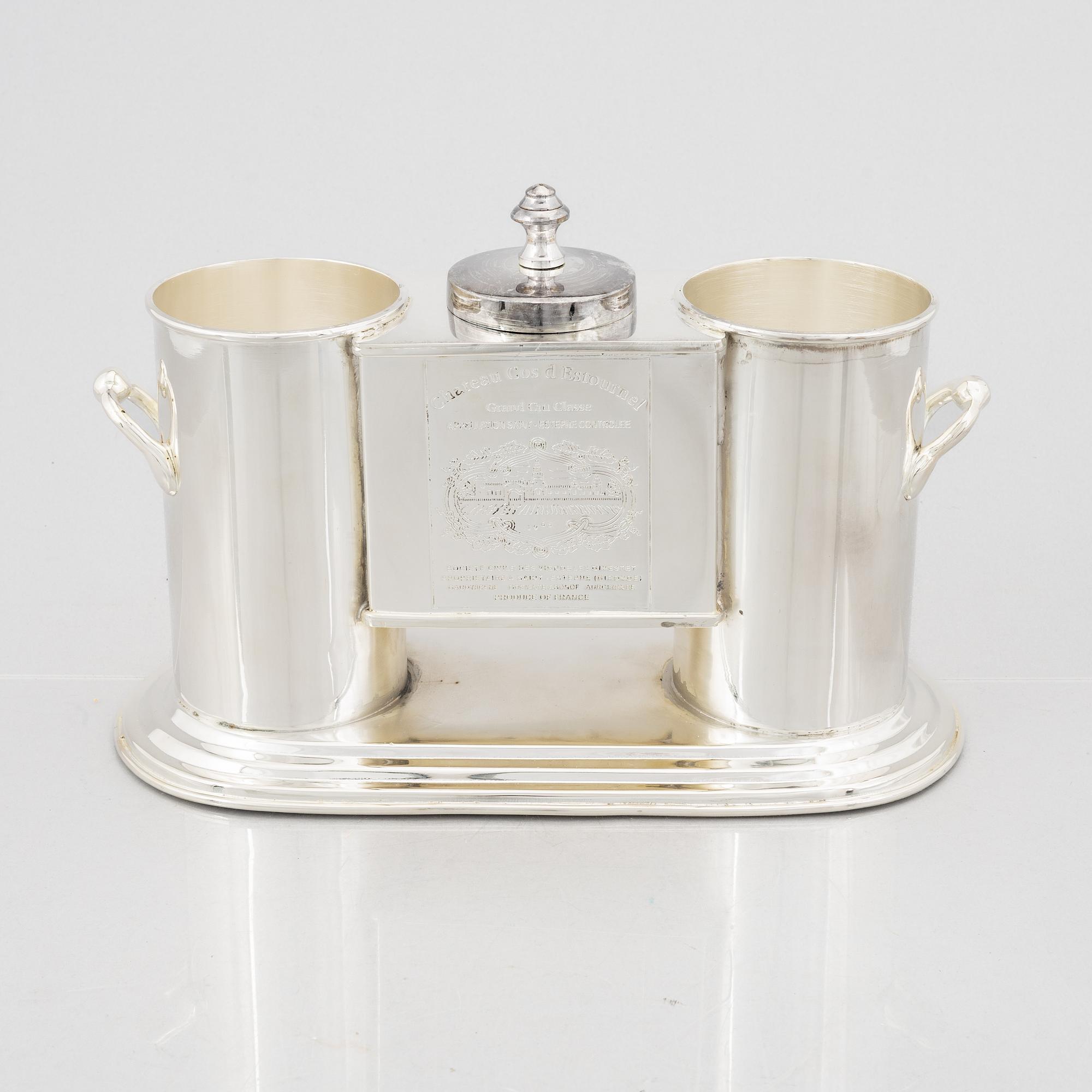 Wine cooler, silver plate, period.
