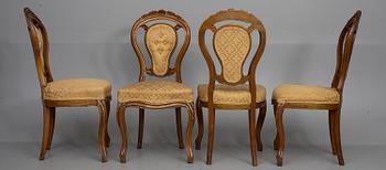 TUOLEJA, 4 kpl, rokokootyyliset, 1800-luvun loppu.