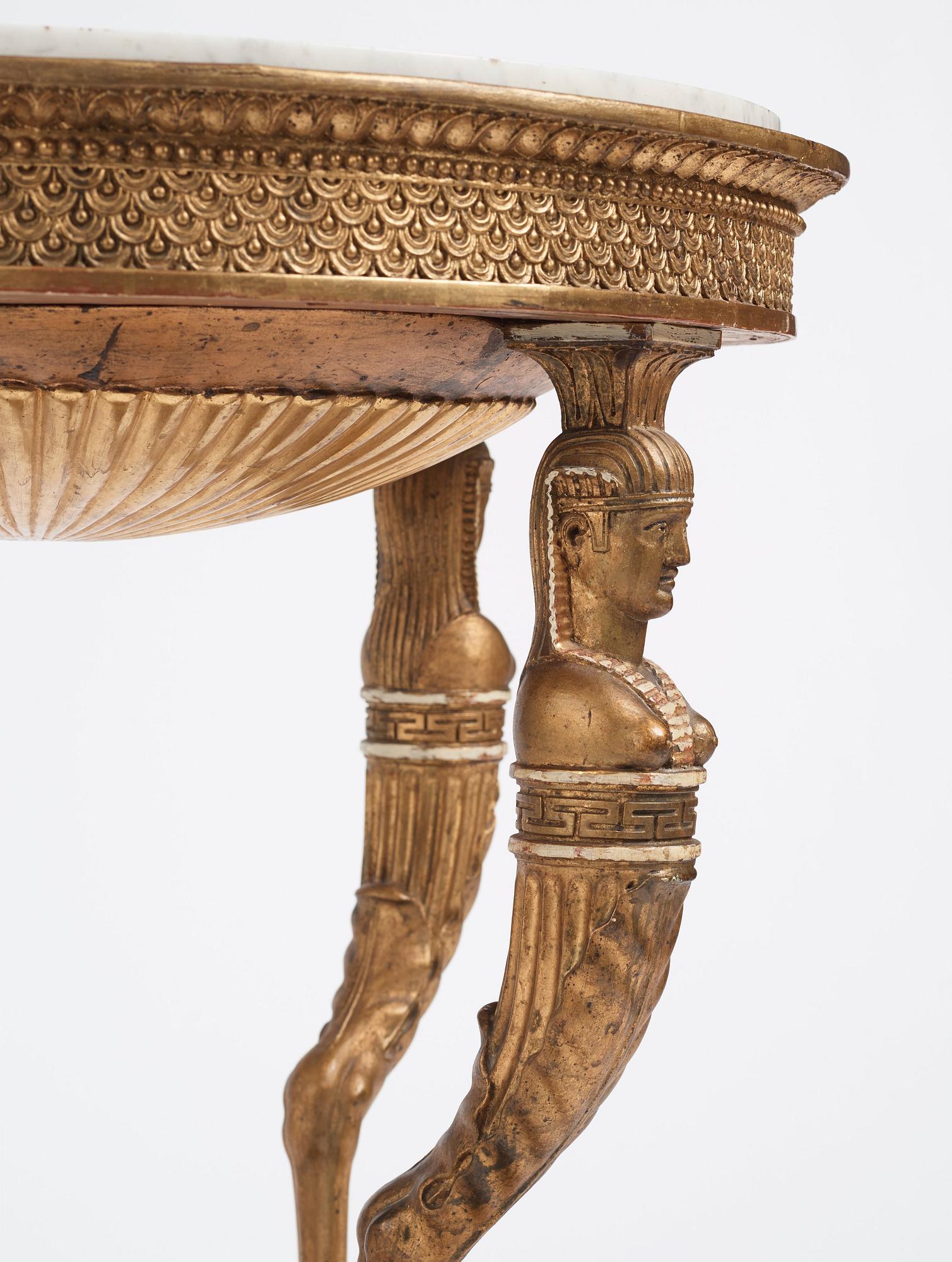 A late Gustavian console table, Stockholm, around 1800.