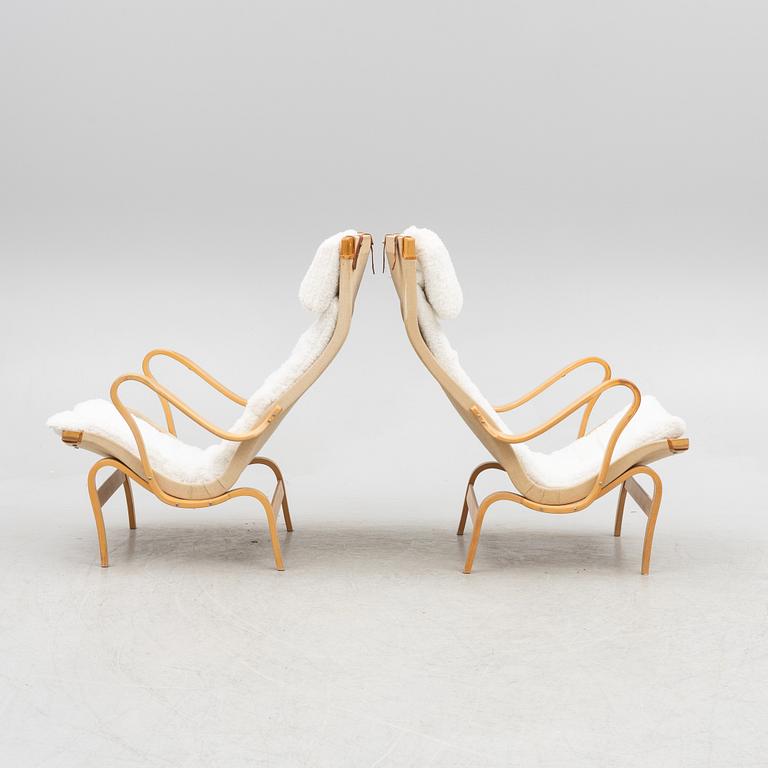 Bruno Mathsson, a pair of 'Pernilla' armchairs, DUX.
