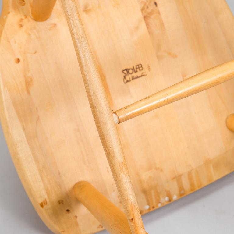 Carl Malmsten, a set of six "Lilla Åland" chairs, Stolab, dated 1990-1992.