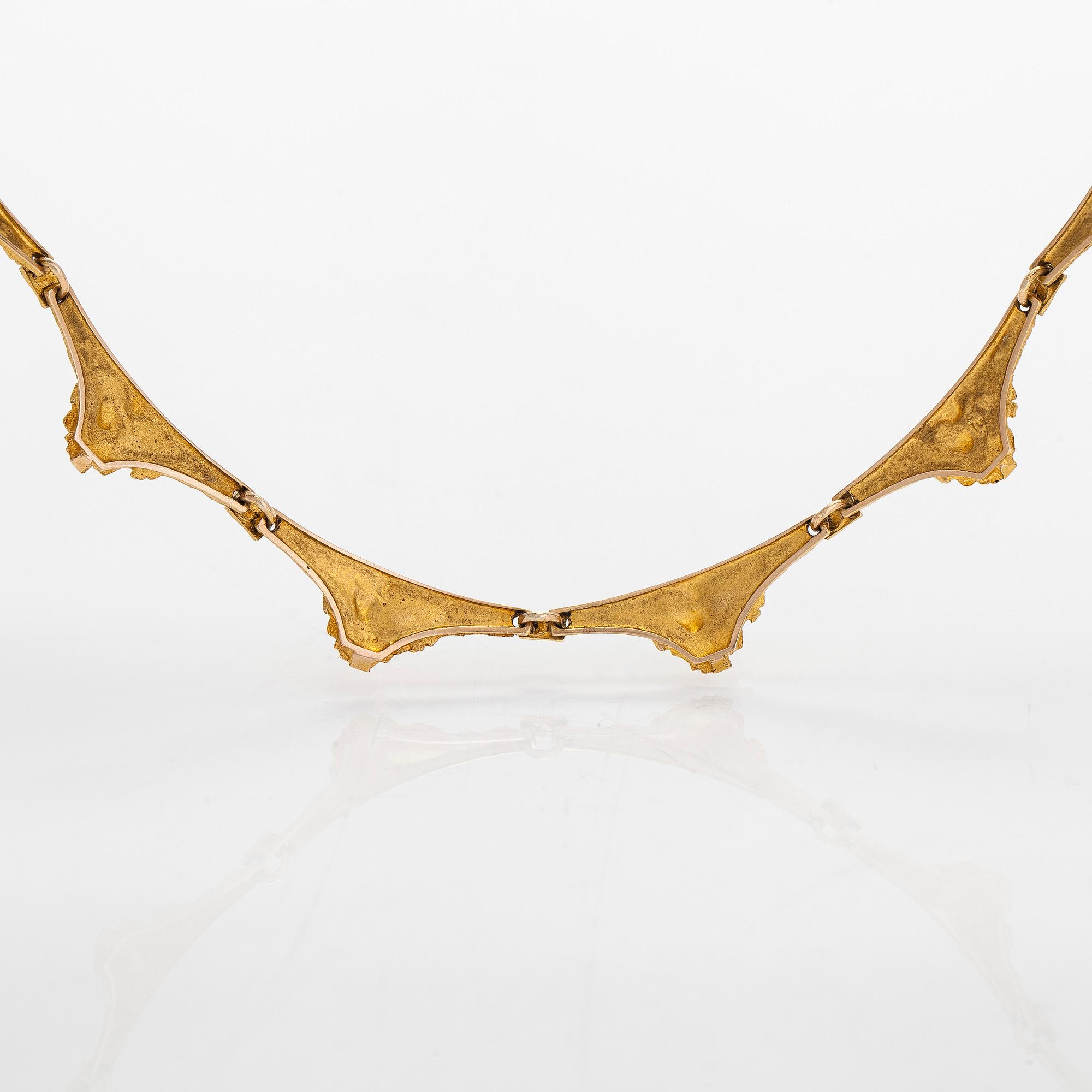 Björn Weckström, a 14K gold necklace 'Golden bridge' for Lapponia 1969.