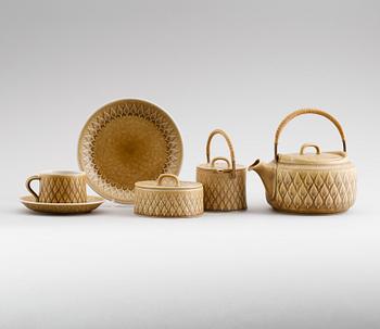 TESERVIS, 19 delar, stengods, "Relief", Bing & Gröndahl.