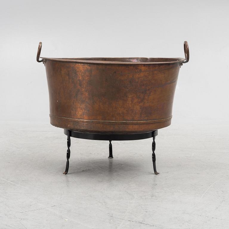 A 19th century copper tub.