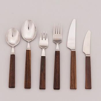 A mid-20th century 49-piece set of "Triennale" cutlery for Fiskars, Finland.