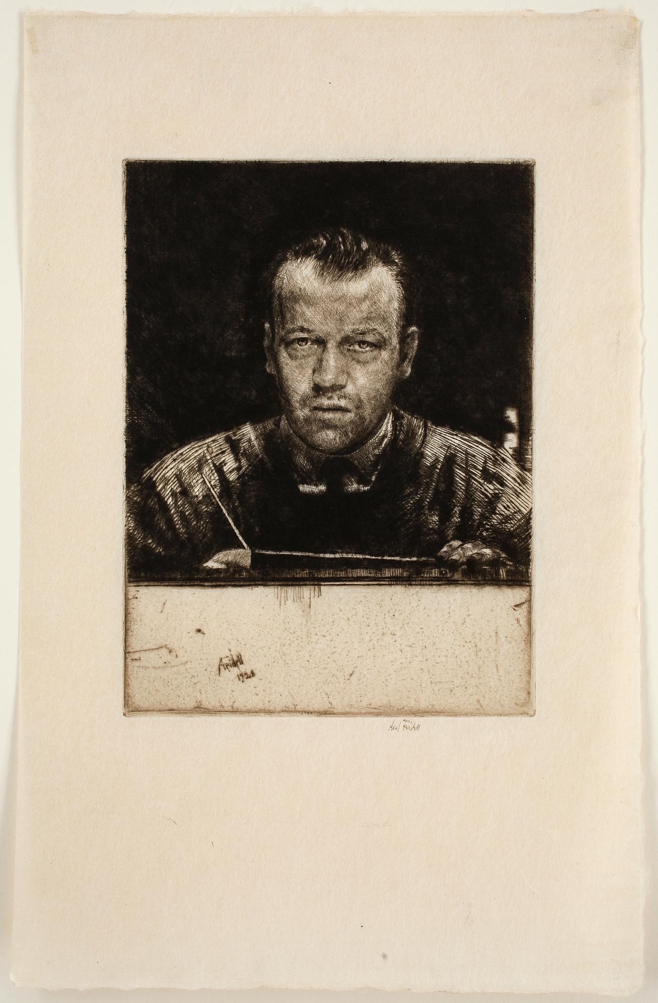 AXEL FRIDELL, torrnål (II état av II), 1927-28, signerad med blyerts.