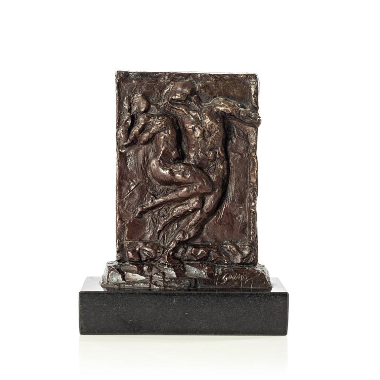 Gudmar Olovson, relief/sculpture. Signed. Numbered. Foundry mark. Bronze, total height 20 cm, length 16 cm.