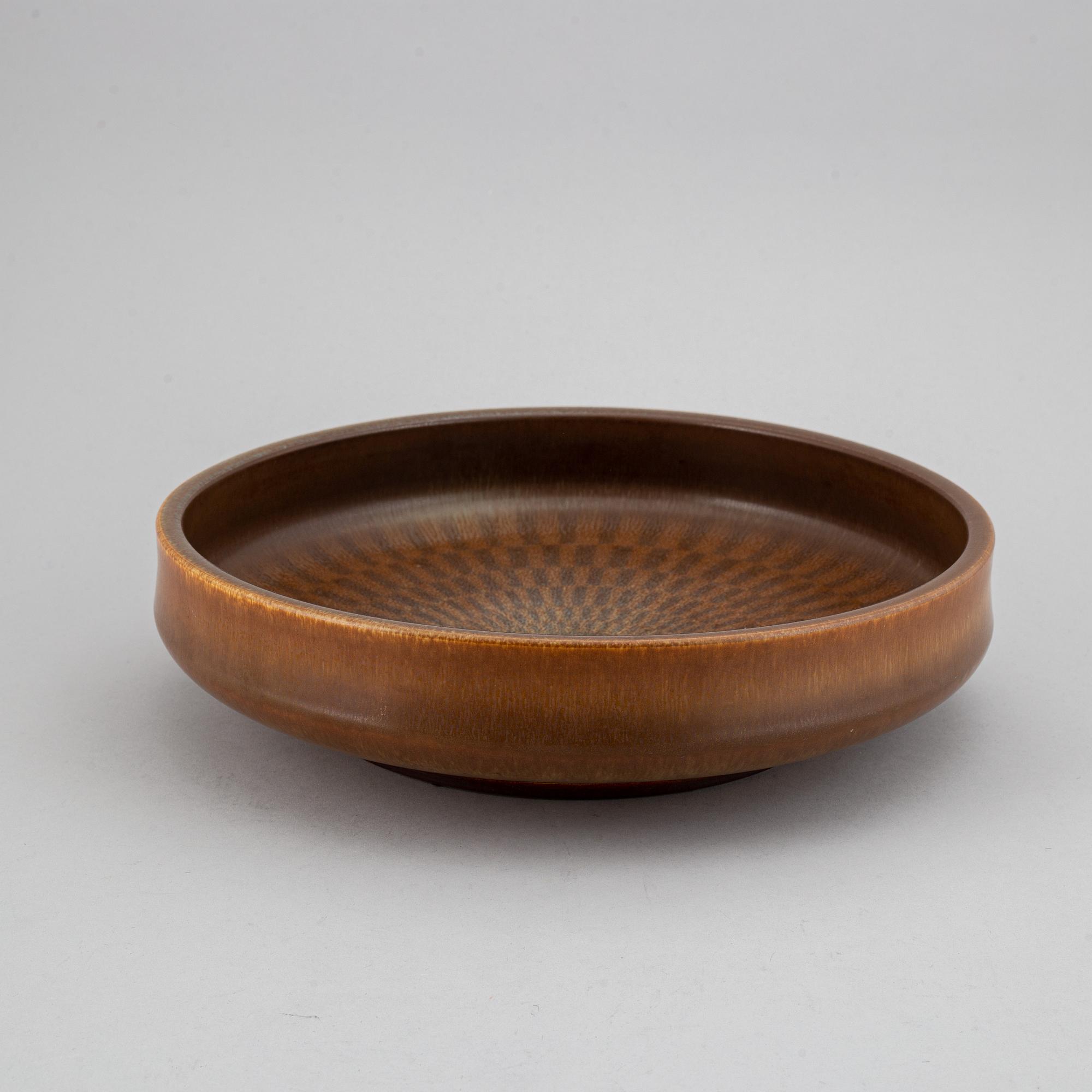 Berndt Friberg, a glazed stoneware dish, Gustavsbergs Studio, signed Friberd with date letter "b" for 1960.