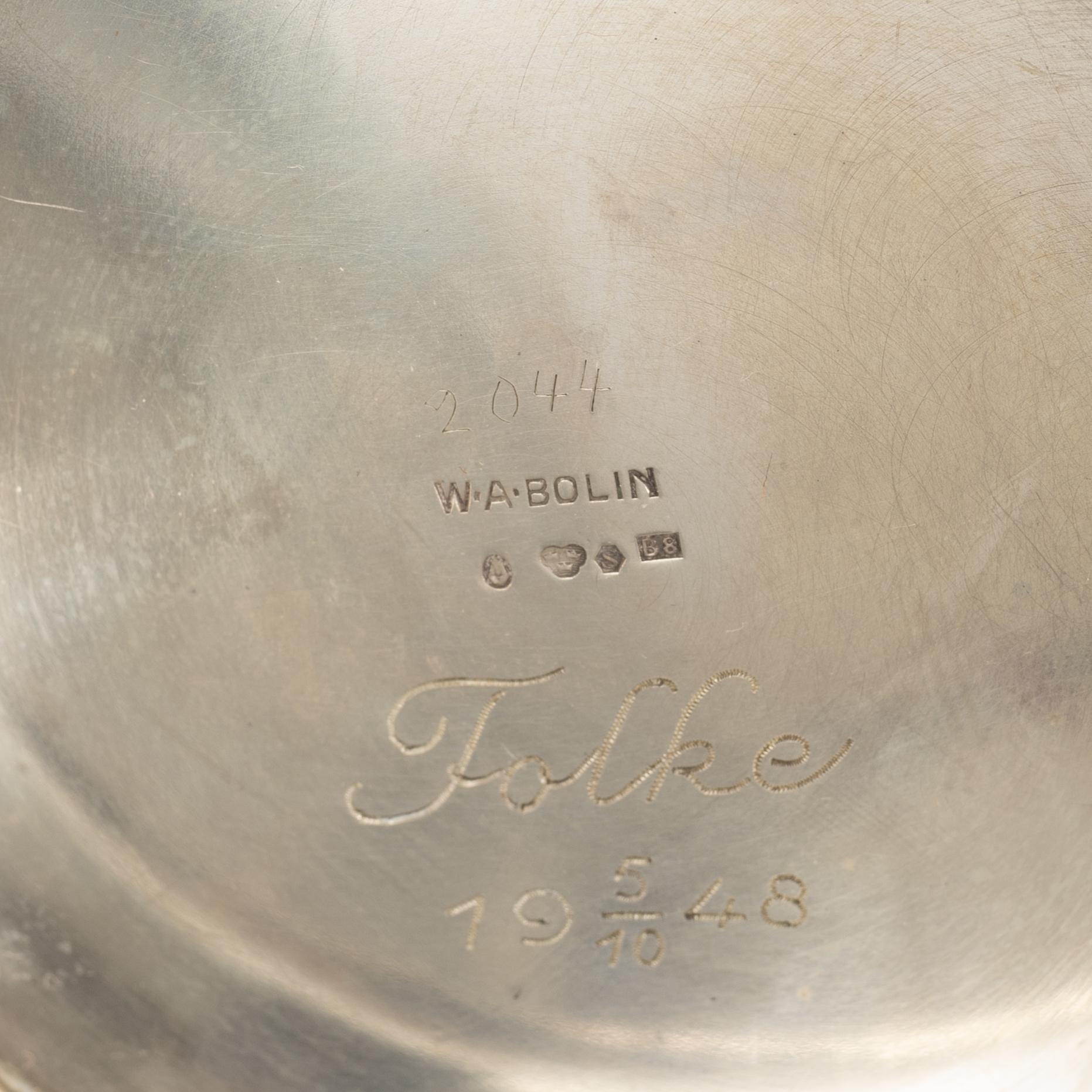 W.A. Bolin, a silver vase, Stockholm, 1928.