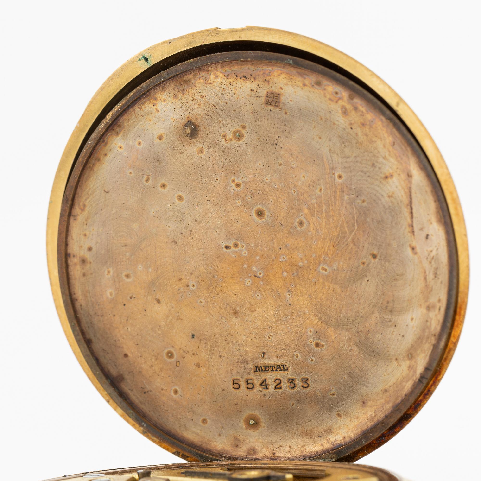 Fickur, 18k guld, savonett, 53 mm.