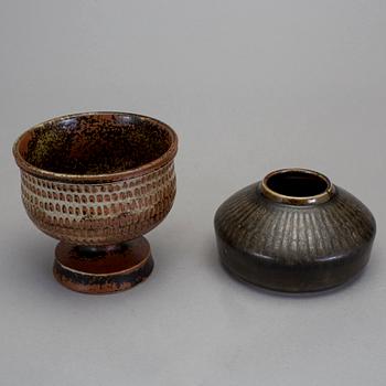 SKÅL, och VAS stengods, Stig Lindberg, Gustavsberg studio, 1965 och Carl Harry Stålhane, Rörstrand.
