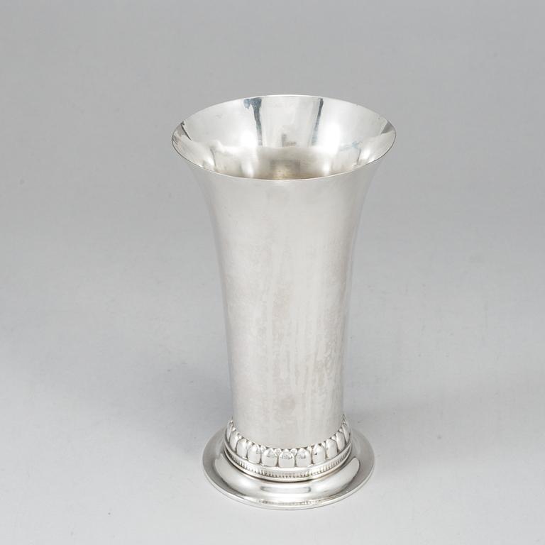 A Georg Jensen silver vase, Denmark, 1919, with Swedish import marks.