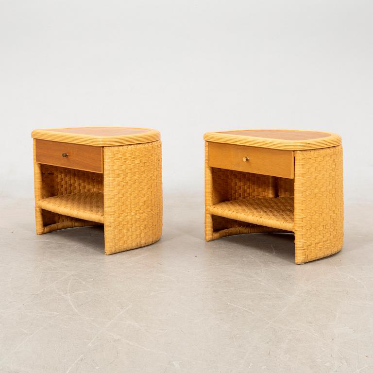 Bedside tables, a pair, late 20th century.