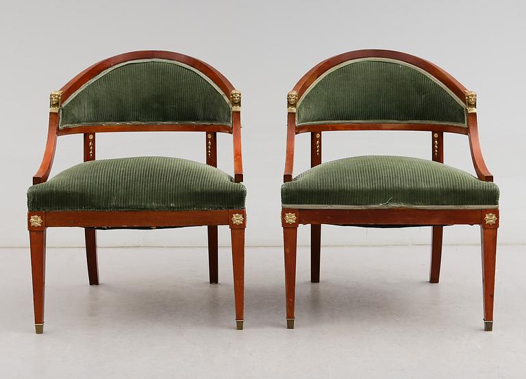 KARMSTOLAR, 1 par, empirestil, 1900-talets första hälft.