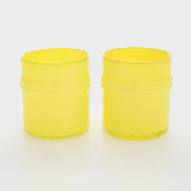 Timo Sarpaneva, a set of nine 'Ripple' drinking glasses and a pitcher, models 2424 and 2054, for Iittala.