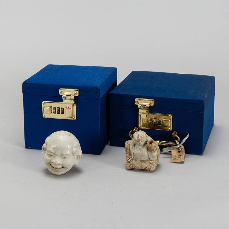 Two Sawakhalok porcelain figurines, 15th/16th Century.