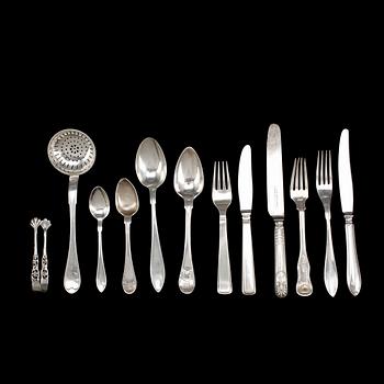 PARTI SILVERBESTICK, 55 st, bland annat GAB, Stockholm, 1970. total vikt ca 1526g.
