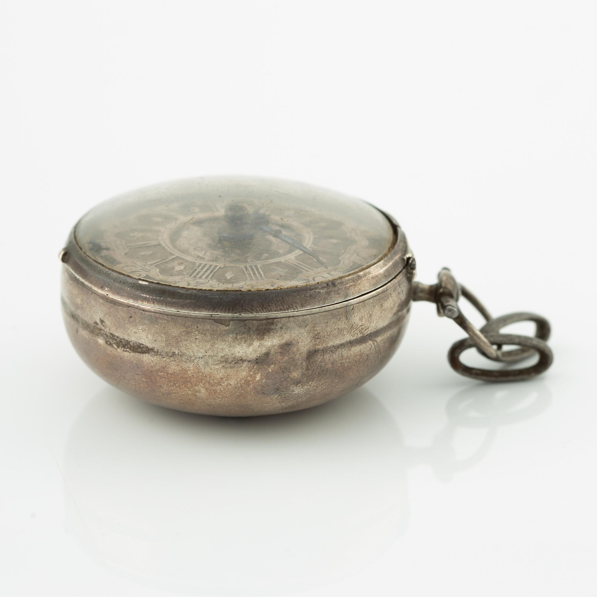 A silver double-case pocket watch by Thomas Wilson (watchmaker in London 1659-94).