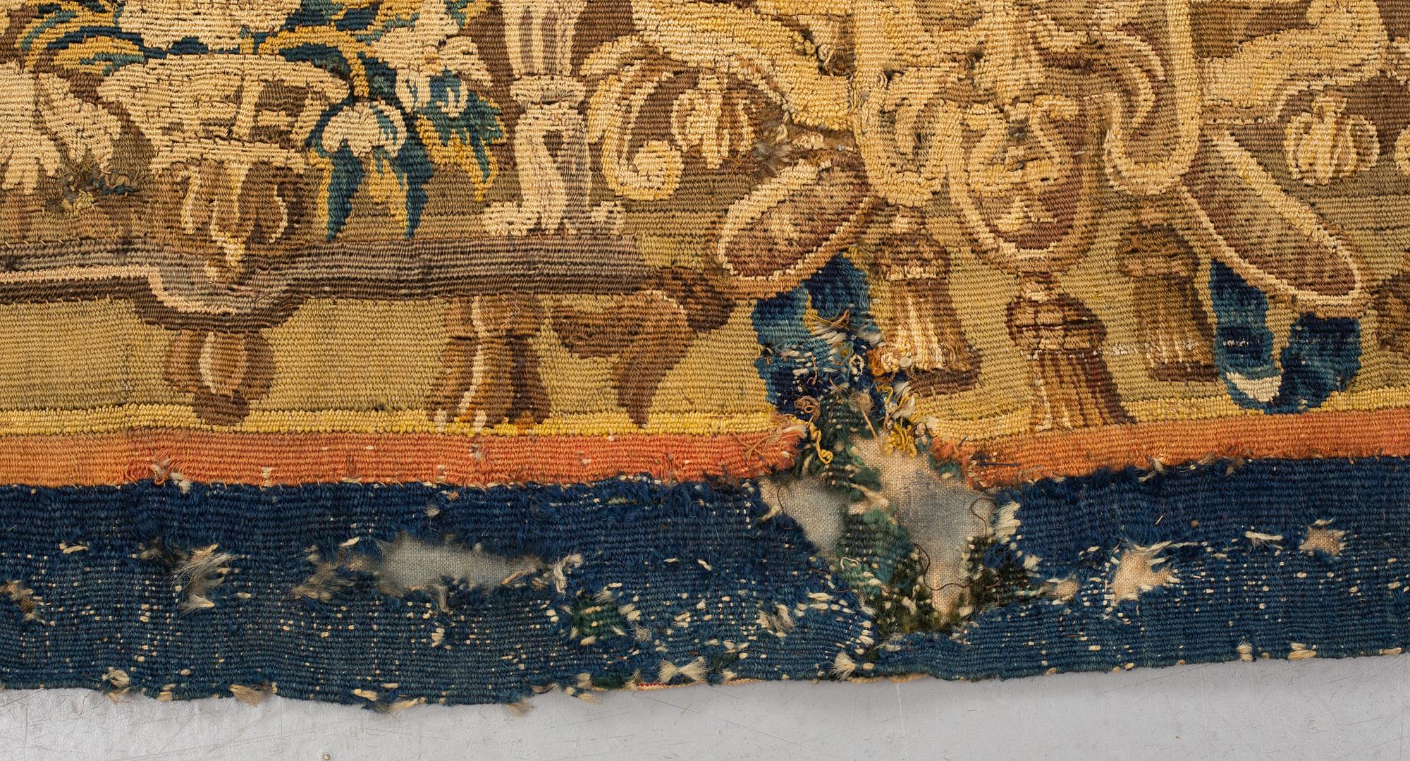 A tapestry, "Verdure", tapestry weave, ca 312-318 x 302-307 cm, Aubusson around 1700-first half of the 18th century.