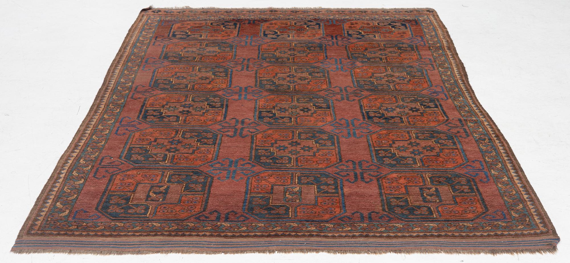 An antique Ersari, c. 237 (+7cm flat weave) x 158 cm.