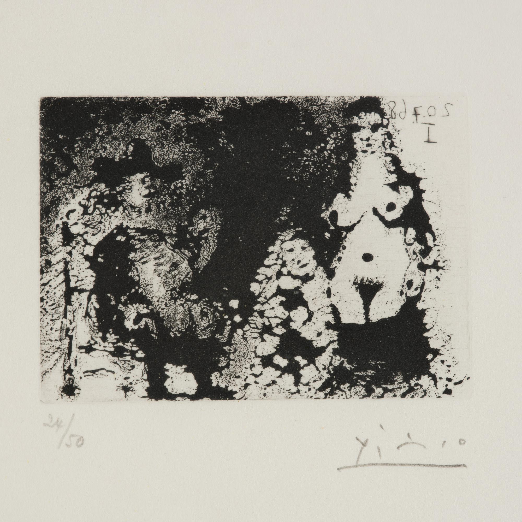 Pablo Picasso, Seated Man with Pipe, Maja and Célestine, from "Série 347".