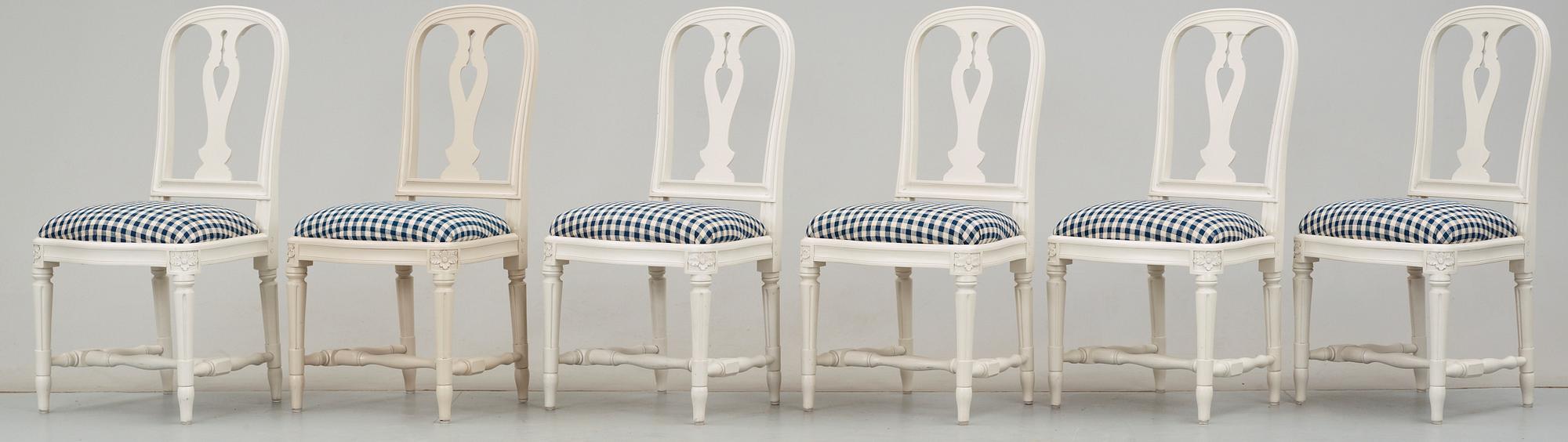 STOLAR, 6 st, Gustaviansk stil, ur IKEAs 1700-tals serie, sent 1900-tal.