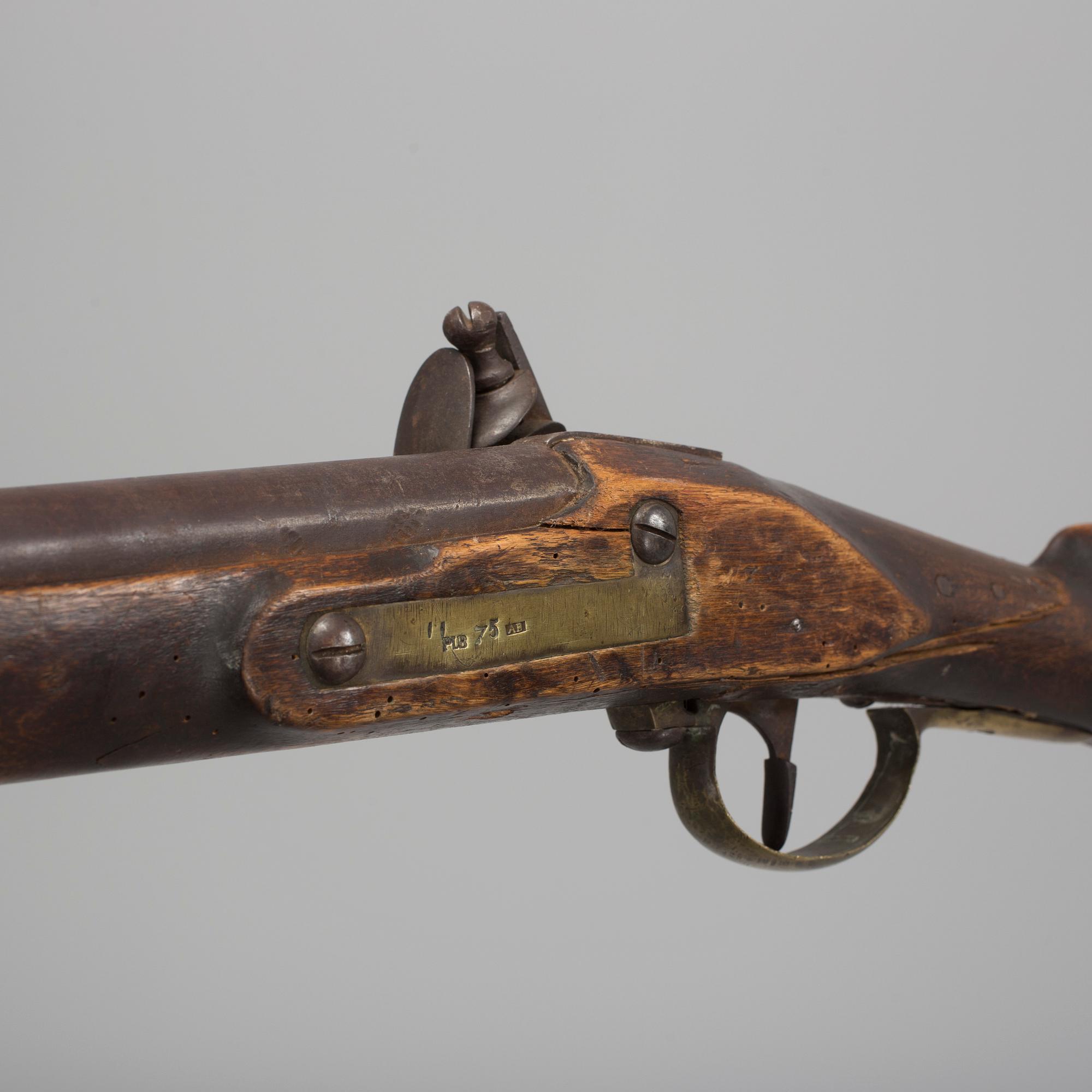 An early 19th century flintlock rifle.