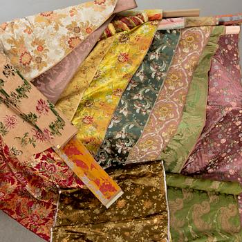 11 rolls of fabric 20th century frist half by Luigi Bevilaqua and Rubelli, Venice Italy.