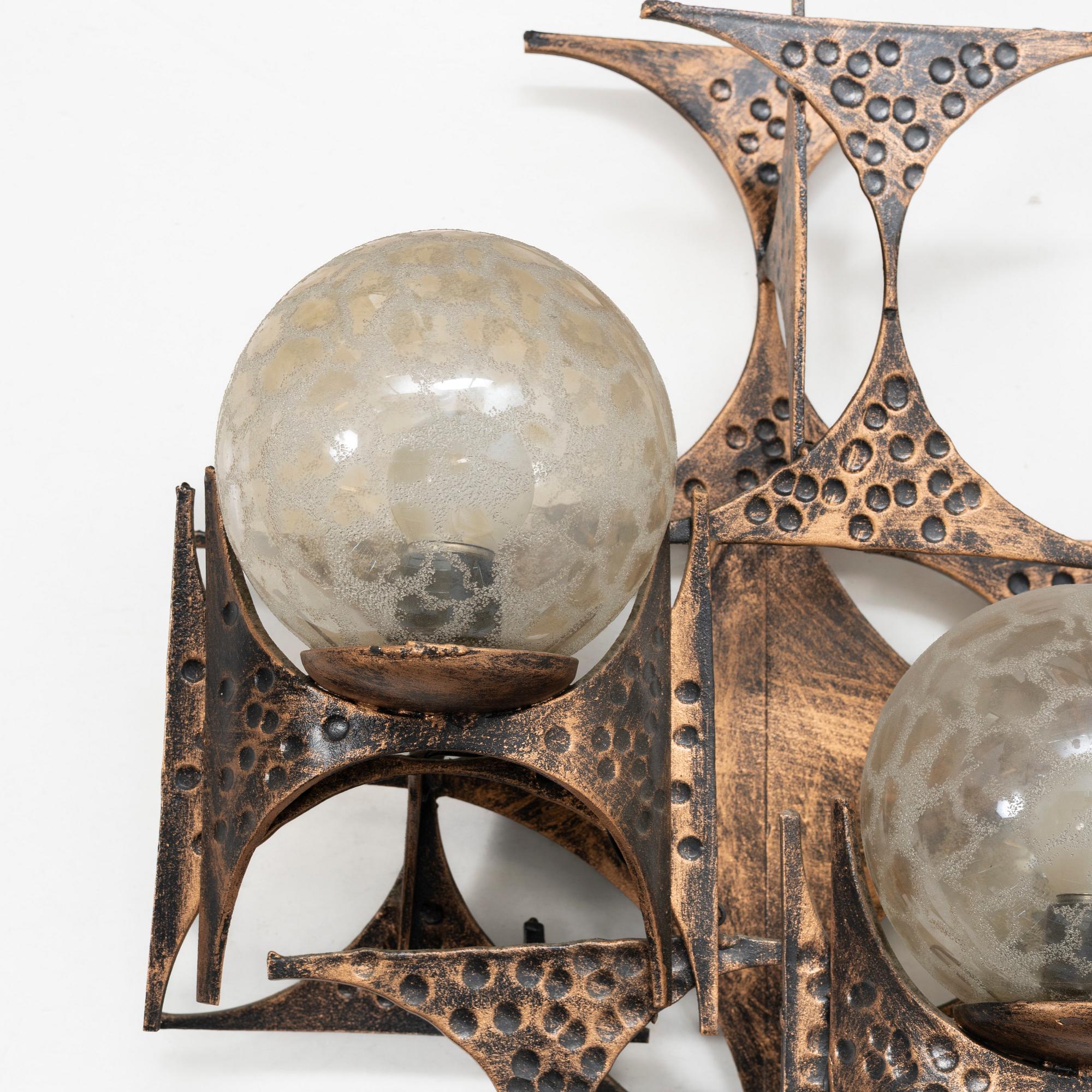 Marc Weinstein, wall lamp, Brutalism, 1960s.