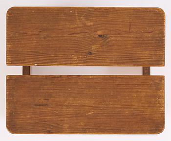 Axel Einar Hjorth, a "Skoga" stained pine stool, Nordiska Kompaniet, Sweden, 1930s.