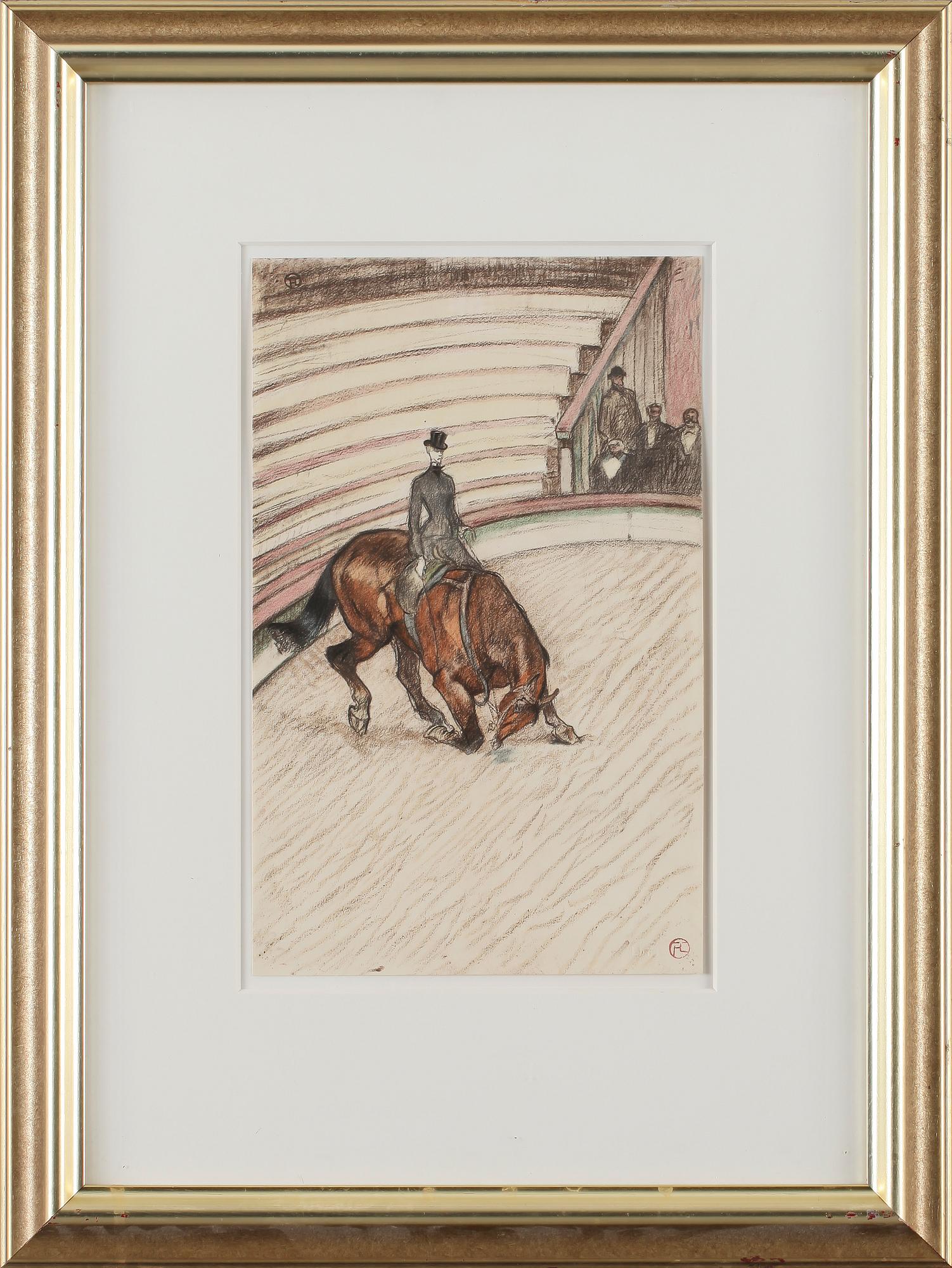 HENRI DE TOULOUSE-LAUTREC, efter, mapp med 17 st litografier, "Au Cirque", Librarie de France, 1900-tal.