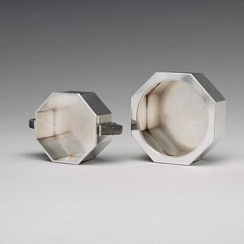 Wiwen Nilsson, a sterling sugarbowl and a bonbonnière, Lund Sweden 1950.