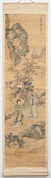 Three hanging scrolls, ink and color on paper, Qing dynasty, 19th century.