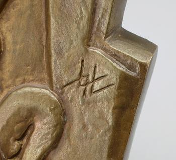 AXEL WALLENBERG, väggrelief, brons. Monogramsignerad.