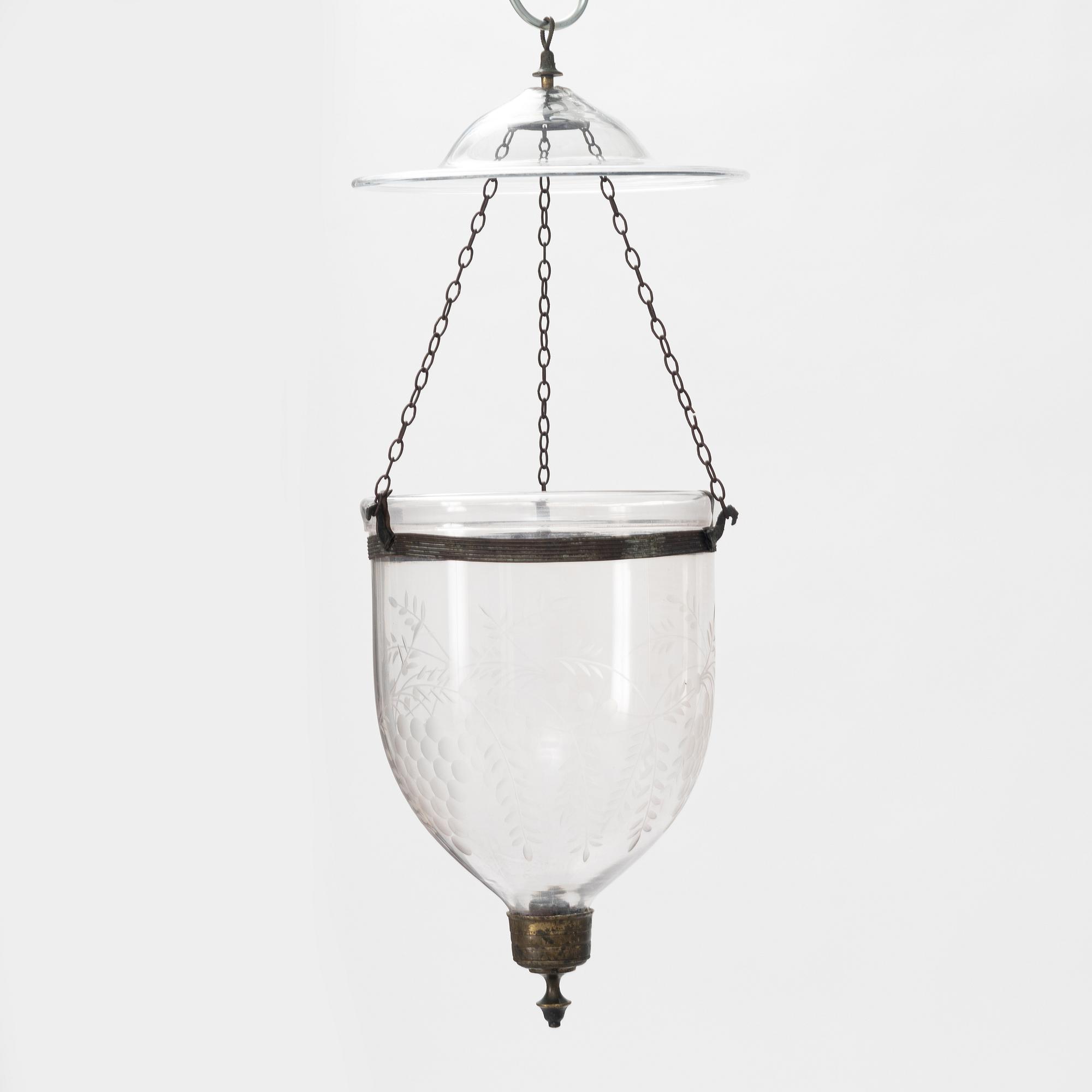 A glass ceiling lantern, around the year 1900.